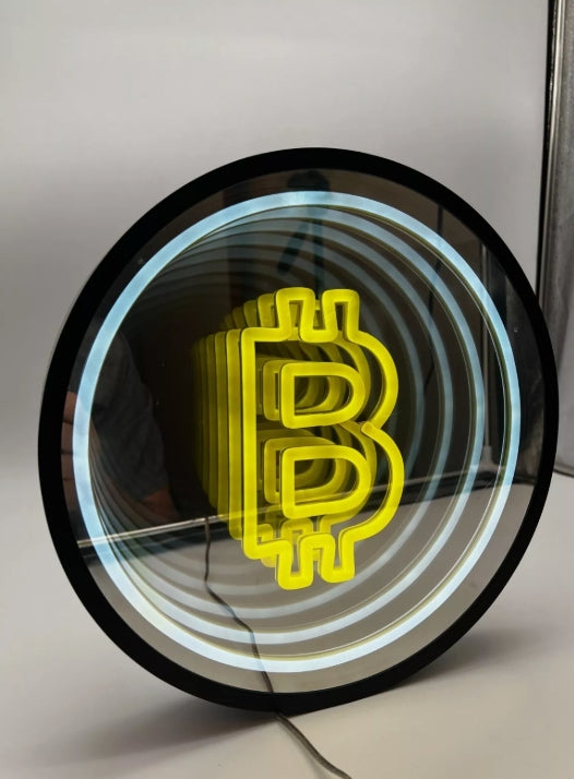 Bitcoin 3D Infinity LED Neon Sign Bitcoin Tunnel Lamp