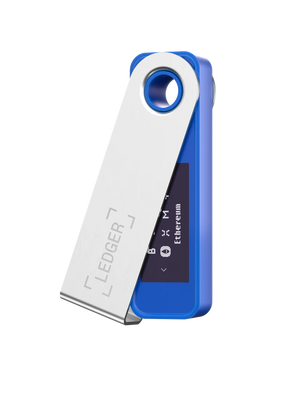Ledger Nano S Plus hardware wallet in Blue, open view