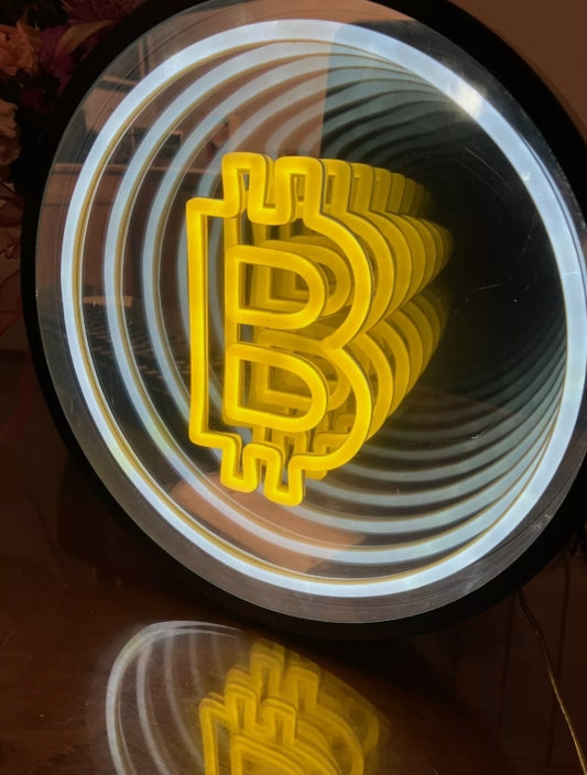 Bitcoin 3D Infinity LED Neon Sign Bitcoin Tunnel Lamp