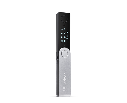 Ledger Nano X Hardware Wallet.  Purple - Orange - Black