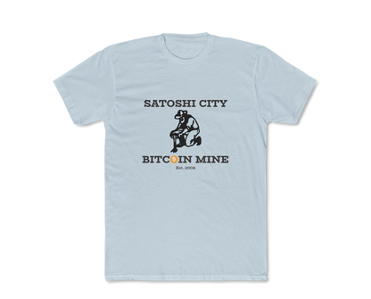Satoshi City Bitcoin Mine Men's Crew T-Shirtblue