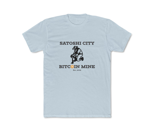 Satoshi City Bitcoin Mine Men's Crew T-Shirtblue