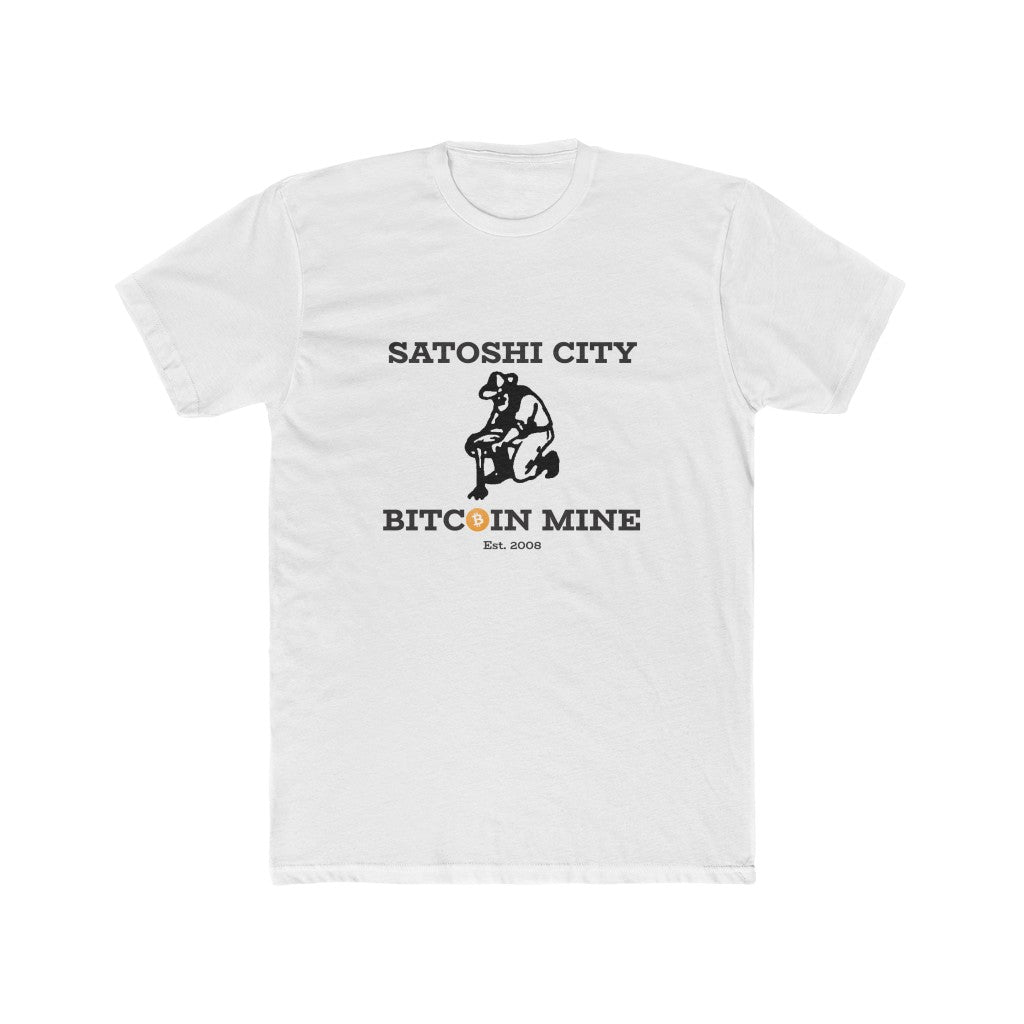 Satoshi City Bitcoin Mine Men's Crew T-Shirtwhite