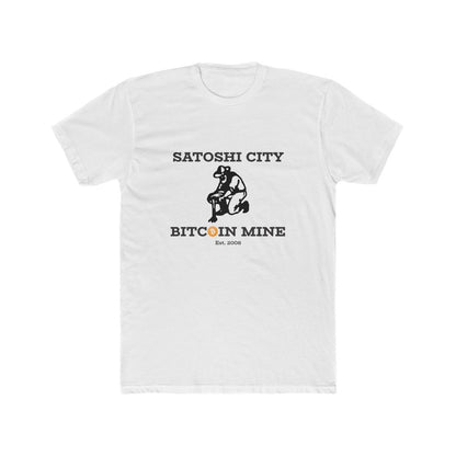 Satoshi City Bitcoin Mine Men's Crew T-Shirtwhite