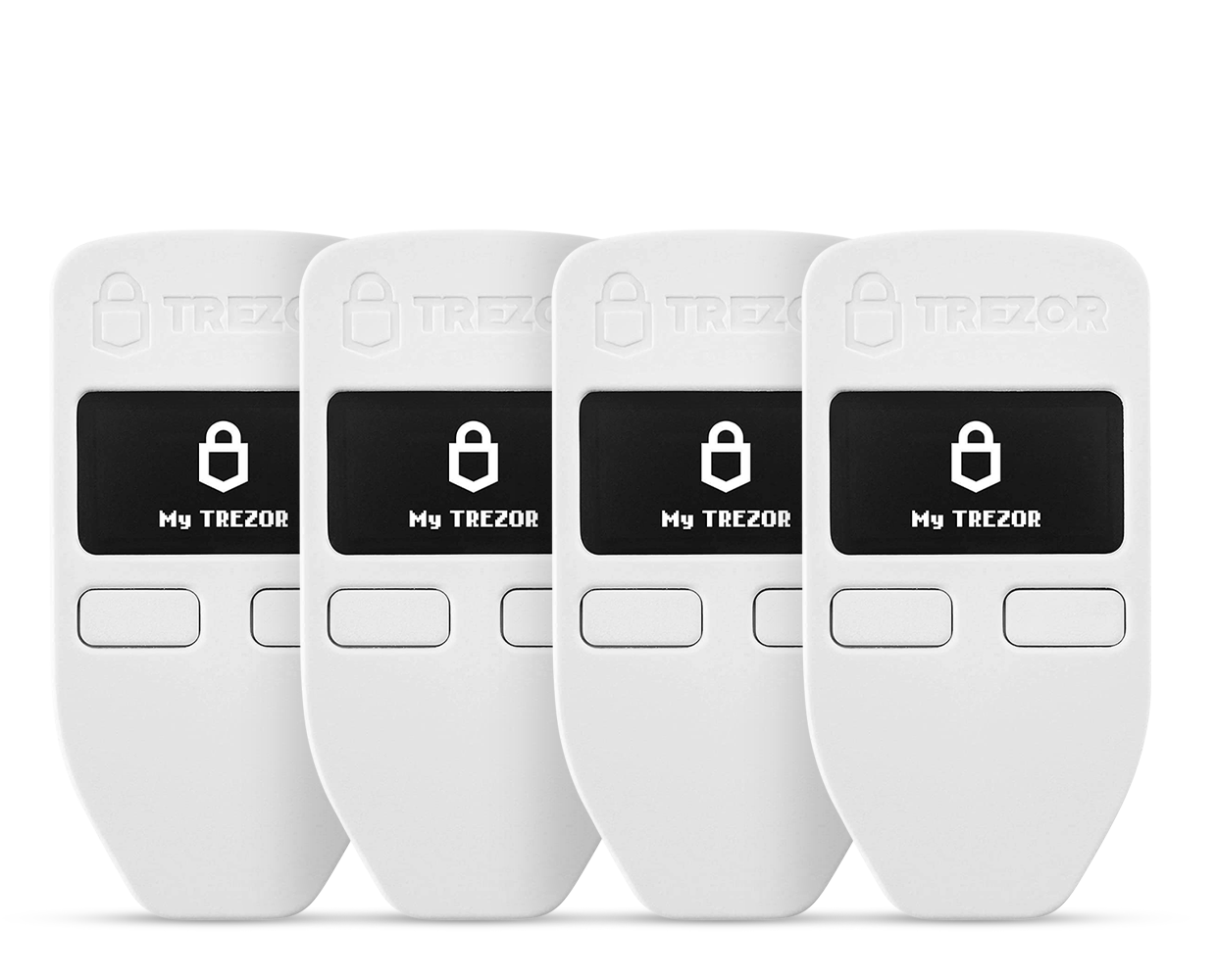 Trezor One Family Pack of 4 Hardware Wallets_white