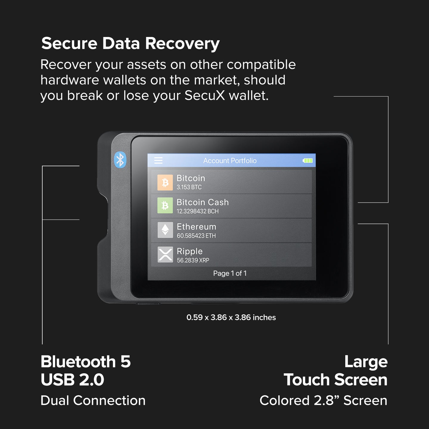 SecuX w20 Hardware Wallet for Crypto